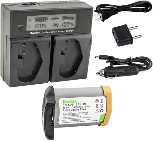 Kastar 1 Pack Fully Decode LP-E19 Battery and LCD Dual Fast Charger Replacement for Canon Canon LP-E19 LP-E19N, LP-E4 LP-E4N, US 5751B002 Camera Battery, Canon LC-E4 LC-E4N, LC-E19 LC-E19N Charger in Saudi Arabia