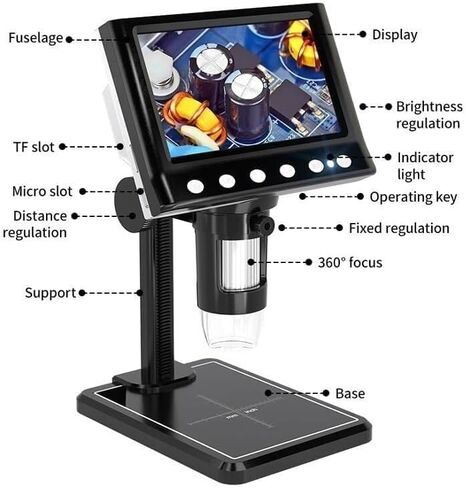 1600X Digital Microscope, 960P HD USB Microscope with Rotating Head, for Welding, PCB Inspection, Compatible with Windows in Saudi Arabia