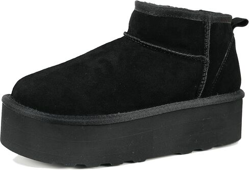 Women's Ultra Mini Platform Fashion Boot Classic Short Ankle Boot Cloud Warm Fur Lined Snow Boots Anti-Slip Winter Boots for Outdoor,Size:5-10.5 US in Kuwait