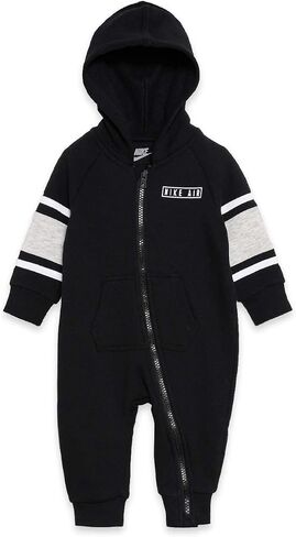 Nike Air Infant's Fleece Hooded One Piece Coverall (Black(56F715-023)/Grey, 9 Months) in Saudi Arabia