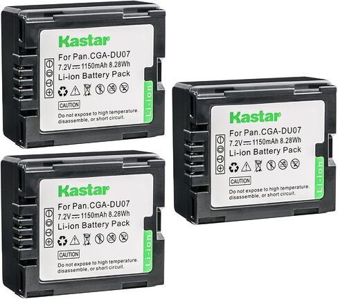 Kastar Battery (1-Pack) Replacement for Panasonic CGA-DU06 CGA-DU07 VW-VBD070 PV-GS31 PV-GS33PV-GS34 PV-GS35 PV-GS39 PV-GS400 PV-GS500 PV-GS50 PV-GS50S PV-GS55, Hitachi DZ-BP7S DZ-BP14S DZ-BP21S in Kuwait