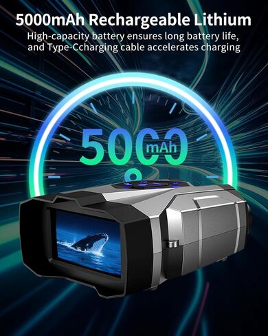 نظارات الرؤية الليلية - مناظير للرؤية الليلية بدقة 4K مع بطارية قابلة لإعادة الشحن بقدرة 5000 مللي أمبير في الساعة، وبطاقة TF بسعة 32 جيجابايت يمكنها حفظ الصور والفيديو، وشاشة عالية الدقة مقاس 4.5 بوصة للتخييم والأمن in Saudi Arabia