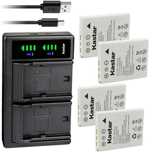 استبدال شاحن بطارية USB Kastar LTD2 لبطارية نيكون EN-EL8، شاحن MH-62، نيكون Coolpix S7، Coolpix S7c، Coolpix S8، Coolpix S9، Coolpix S50، Coolpix S50c، كاميرا Coolpix S51 in Saudi Arabia