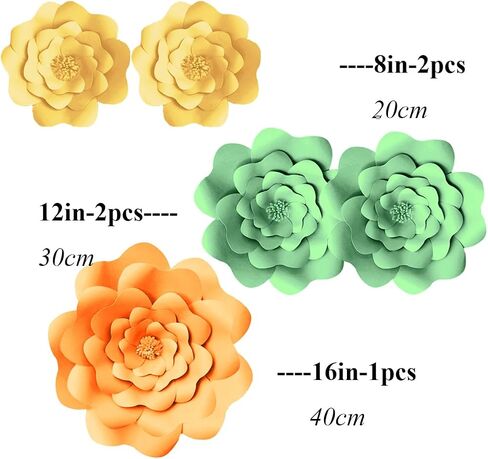 Wall Paper Flowers 3D Large Paper Flowers Decorations for DIY Wedding Bridal Shower Baby Girl Nursery Decor Kids Room Bedroom Flower Backdrop Party (Cream) in Saudi Arabia