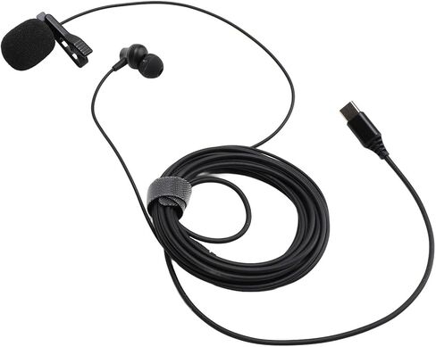 ميكروفون Ciciglow Lavalier، ميكروفون ذو طية صدر السترة، صوت واضح أقل ضوضاء مع مشبك، غطاء إسفنجي مقاوم للرياح، قابس من النوع C للهاتف الخلوي والكمبيوتر اللوحي 9.8 قدم in Kuwait