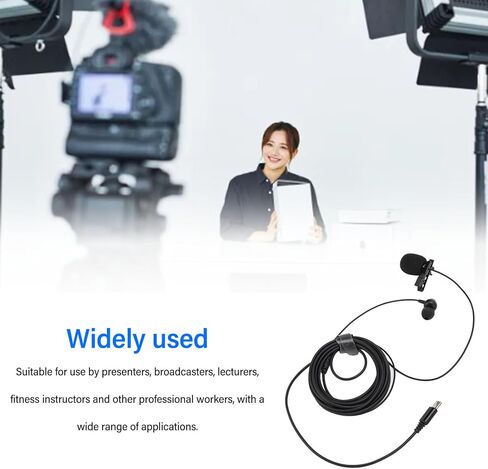 ميكروفون Ciciglow Lavalier، ميكروفون ذو طية صدر السترة، صوت واضح أقل ضوضاء مع مشبك، غطاء إسفنجي مقاوم للرياح، قابس من النوع C للهاتف الخلوي والكمبيوتر اللوحي 9.8 قدم in Kuwait