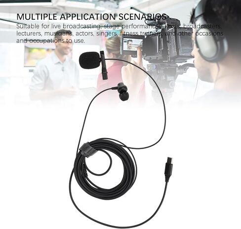 ميكروفون Ciciglow Lavalier، ميكروفون ذو طية صدر السترة، صوت واضح أقل ضوضاء مع مشبك، غطاء إسفنجي مقاوم للرياح، قابس من النوع C للهاتف الخلوي والكمبيوتر اللوحي 9.8 قدم in Kuwait