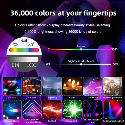 Sanpyl RGB Video Light Portable، ضوء تصوير ثنائي اللون 1800-9000K، 20 مؤثر مشهد مع بطارية 2600 مللي أمبير، CRI95 عالية لمؤتمر فيديو Vlog in Saudi Arabia