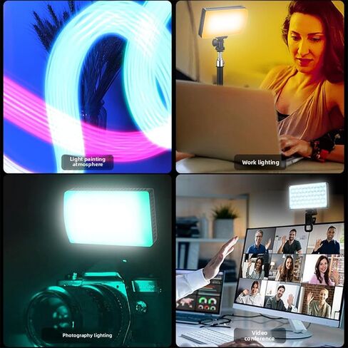 Sanpyl RGB Video Light Portable، ضوء تصوير ثنائي اللون 1800-9000K، 20 مؤثر مشهد مع بطارية 2600 مللي أمبير، CRI95 عالية لمؤتمر فيديو Vlog in Saudi Arabia
