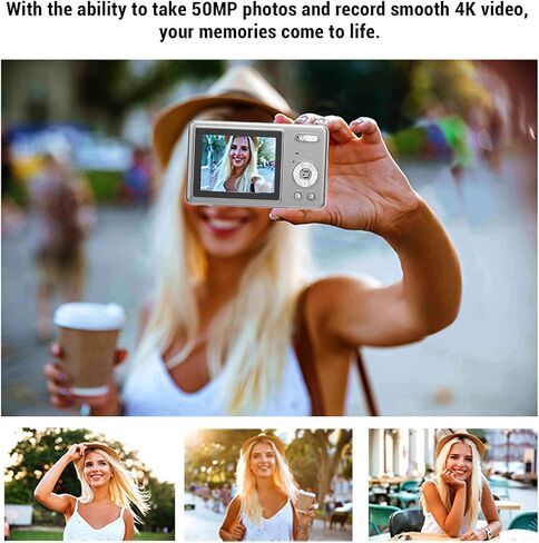 كاميرا رقمية بدقة 4K بدقة 50 ميجابكسل للتصوير الفوتوغرافي، وكاميرات تكبير رقمي 16x وكاميرات التصوير مع شاشة 2.4 بوصة، وكاميرا سفر مدمجة (64 جيجابايت) in Kuwait