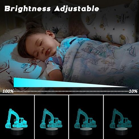 Monster Trucks Night Light for Boys, 3D LED Optical Illusion Lamp with Remote Control and Timer, Perfect Christmas and Birthday Gift Idea for Boys, Kids, and Teens in Kuwait