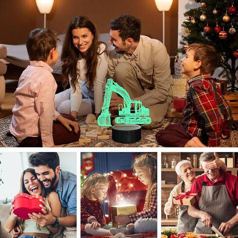 Monster Trucks Night Light for Boys, 3D LED Optical Illusion Lamp with Remote Control and Timer, Perfect Christmas and Birthday Gift Idea for Boys, Kids, and Teens in Kuwait