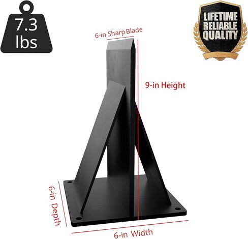 Firewood Splitter with Wider Fins, Ultra-Sharp Blade, 7.3LB Heavy Design Reduces Bounce, Safe Axe-Free Wood Splitting Wedge for Fire Pits & Outdoor Use, Black, Size:XLarge in Saudi Arabia