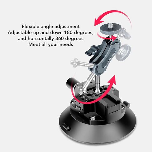Yunseity Dual Ball Head Flexible Arm for Camera Tripods, 360° Rotation Adjustable Articulating Arm for Camera with LED Light, Compatible with 1/4 Inch Screw in Saudi Arabia