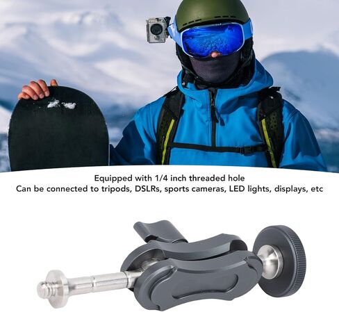 Yunseity Dual Ball Head Flexible Arm for Camera Tripods, 360° Rotation Adjustable Articulating Arm for Camera with LED Light, Compatible with 1/4 Inch Screw in Saudi Arabia