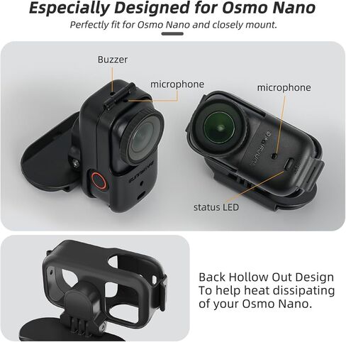 حافظة بمشبك قبعة لـ DJI Osmo Nano، حافة سريعة الفك، مشبك سهل التركيب واقٍ بإطار ثابت، حامل قبعة بيسبول، كاميرا نانو أكشن POV بدون استخدام اليدين ملحقات حامل دعامة للرماية in Saudi Arabia