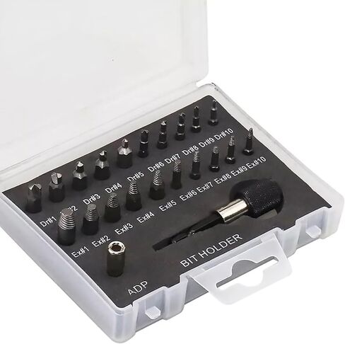 22Pcs Broken Screw Extractor Remover Set Easy Out Damaged Stripped Drill Bits in Saudi Arabia