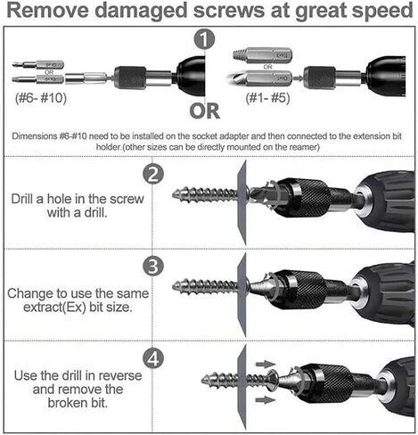 22Pcs Broken Screw Extractor Remover Set Easy Out Damaged Stripped Drill Bits in Saudi Arabia