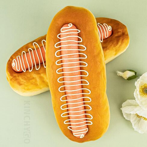 2 Pack Artificial Hot Dog Bread Fake Realistic Food for Decoration Model Kitchen Photo Props in Kuwait