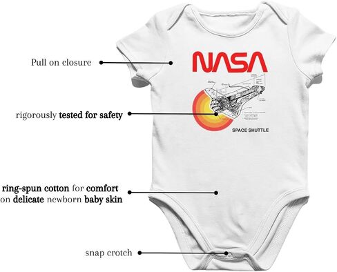 Pop Threads Space Shuttle Diagram Infant Baby Boy Girl Bodysuit in Saudi Arabia