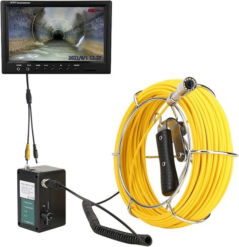 Borescope, Endoscope Camera Sewer Camera 512Hz Transmitter Sonde for Pipe Location Endoscope Camera 9"LCD DVR Screen Plumbing Borescope Inspection Camera Easy to Navigate in Saudi Arabia