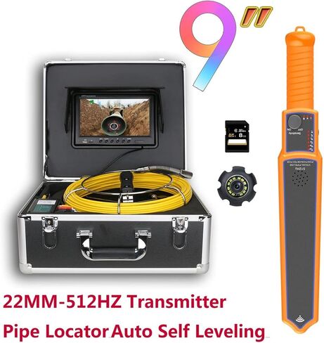 Borescope, Endoscope Camera Sewer Camera 512Hz Transmitter Sonde for Pipe Location Endoscope Camera 9"LCD DVR Screen Plumbing Borescope Inspection Camera Easy to Navigate in Saudi Arabia