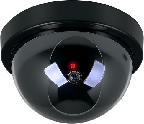 Dummy Security Cameras, Indoor Outdoor Surveillance, with Red LED Light, Set of 2 - Black in Saudi Arabia