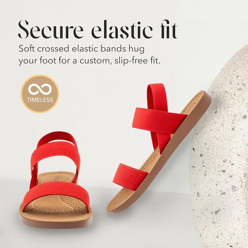 FIORELLA Sandals Women Womens Sandals Elastic Straps Flat Comfortable Slides Dress Shoes for Women | Lightweight Summer Shoes in Saudi Arabia