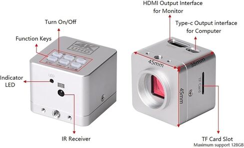 كاميرا UHD 4K HDR 41MP HDMI Type-C مجهر إلكتروني رقمي صناعي لإصلاح الهاتف (مجموعة كاملة 180x) in Kuwait