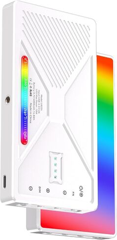 مصباح فيديو Goshyda RGB، لوحة إضاءة كاميرا LED محمولة مع 225 خرزة LED، قابلة للشحن 4000 مللي أمبير في الساعة، حامل حذاء بارد للهواتف والأجهزة اللوحية وأجهزة الكمبيوتر المحمولة والتصوير الفوتوغرافي in Saudi Arabia