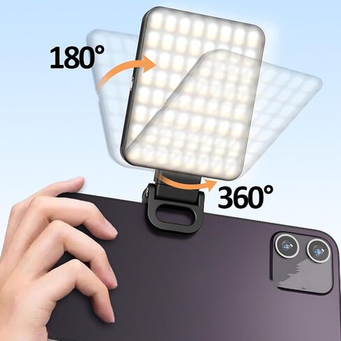 PUSOKEI Magnetic RGB Video Light, 360 Rotating 3 Color Modes 10 Brightness Levels LED Camera Fill Light for Live Streaming Content Creation Conference in Saudi Arabia