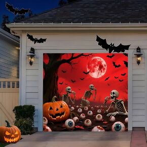 Christmas Garage Door Banner Decoration, 8 * 7ft Santa's Shop Garage Door Backdrop Decor, Christmas Wall Backdrop Covers, for Outdoor Indoor Xmas Wall Decoration in Saudi Arabia