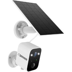 كاميرا مراقبة خارجية لاسلكية من Defender تعمل بالطاقة الشمسية بدقة 4K/8 ميجابكسل AI Everwatch، 3 حزم، تعمل بالبطارية، تتبع الذكاء الاصطناعي، رؤية ليلية ملونة، أضواء كاشفة/صافرة إنذار، تصنيف IP66، محادثة ثنائية الاتجاه، بدون رسوم شهرية in Saudi Arabia