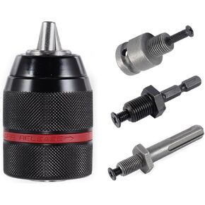 1.5-13mm Keyless Drill Chuck Metal Heavy Duty 1/2''-20UNF with SDS-Plus Shank 1/4" Hex Shank 1/2'' Socket Square Wrench Adapter for Impact Driver, Electric Drill, Hammer Drill in Saudi Arabia