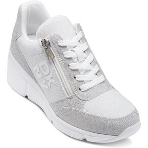 DKNY Women's Sorvino Lace Up Wedge Sneaker with Side Zipper in Kuwait