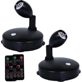 LED Spotlight, Battery Powered Picture Lights, Uplighting Indoor, Puck Lights with Remote, Color Changing Small Spotlights, Picture Light for Wall Display Dartboard Painting-RGB in Saudi Arabia