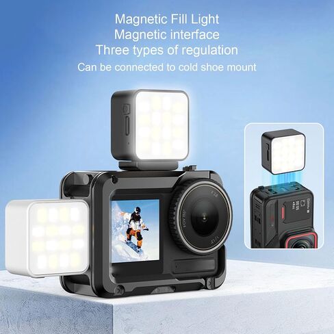 Magnetic Fill Light, Cold Shoe Mount 1 4 in Screw Universal LED Camera Light, for Camera Tripod Other Accessories (Black) in Saudi Arabia