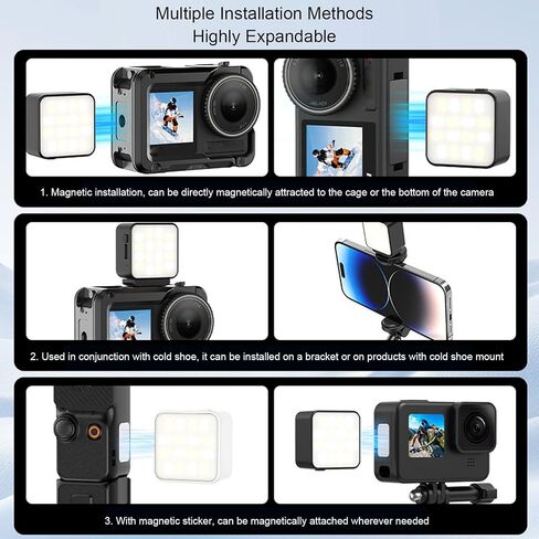 Magnetic Fill Light, Cold Shoe Mount 1 4 in Screw Universal LED Camera Light, for Camera Tripod Other Accessories (Black) in Saudi Arabia
