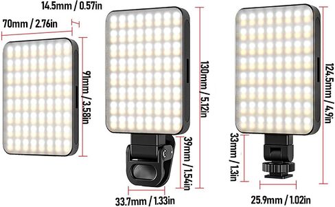 Yunir Magnetic Fill Light, 360 Rotating LED Video Light, Dimmable Camera Light with 3 Colors 10 Brightness for Video Conferencing Live Streaming Selfies in Saudi Arabia