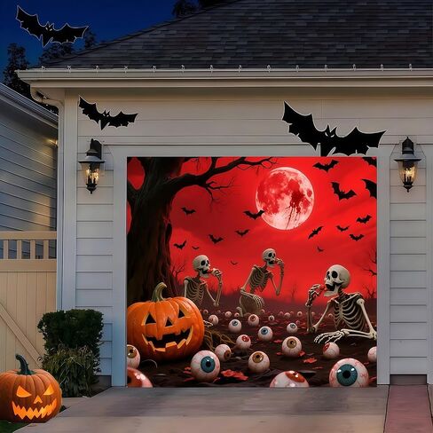 Christmas Garage Door Banner Decoration, 8 * 7ft Santa's Shop Garage Door Backdrop Decor, Christmas Wall Backdrop Covers, for Outdoor Indoor Xmas Wall Decoration in Saudi Arabia