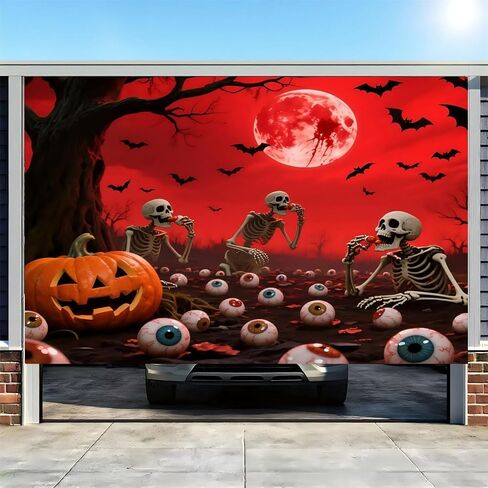 Christmas Garage Door Banner Decoration, 8 * 7ft Santa's Shop Garage Door Backdrop Decor, Christmas Wall Backdrop Covers, for Outdoor Indoor Xmas Wall Decoration in Saudi Arabia