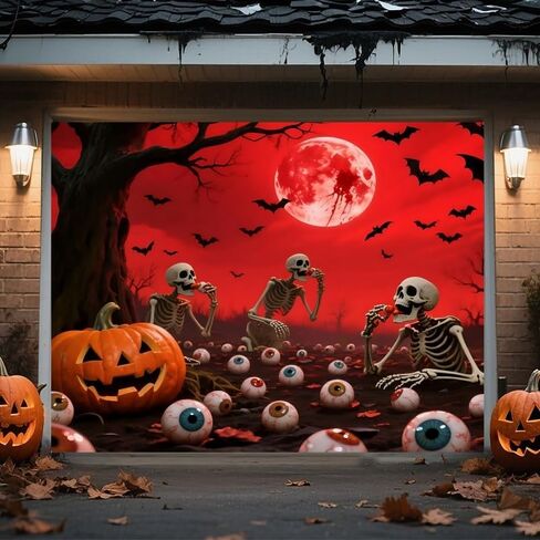 Christmas Garage Door Banner Decoration, 8 * 7ft Santa's Shop Garage Door Backdrop Decor, Christmas Wall Backdrop Covers, for Outdoor Indoor Xmas Wall Decoration in Saudi Arabia
