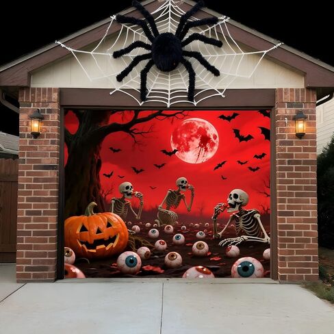 Christmas Garage Door Banner Decoration, 8 * 7ft Santa's Shop Garage Door Backdrop Decor, Christmas Wall Backdrop Covers, for Outdoor Indoor Xmas Wall Decoration in Saudi Arabia