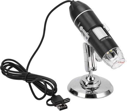 Yunir HD 1600X USB مجهر رقمي، مجهر تكبير محمول لنظام التشغيل IOSAndroidWindowsOS X، مادة سبائك الألومنيوم، سهل الحمل للأنشطة الخارجية in Kuwait