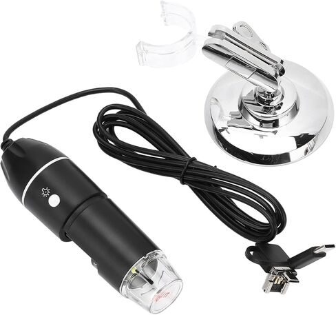 Yunir HD 1600X USB مجهر رقمي، مجهر تكبير محمول لنظام التشغيل IOSAndroidWindowsOS X، مادة سبائك الألومنيوم، سهل الحمل للأنشطة الخارجية in Kuwait