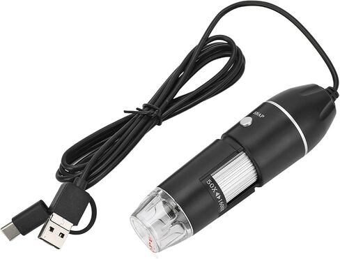 Yunir HD 1600X USB مجهر رقمي، مجهر تكبير محمول لنظام التشغيل IOSAndroidWindowsOS X، مادة سبائك الألومنيوم، سهل الحمل للأنشطة الخارجية in Kuwait