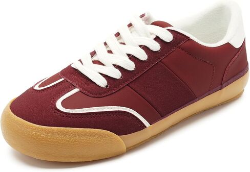 FUNKYMONKEY Women Fashion Sneakers Lace Up Comfort Casual Tennis Skate Shoes Lightweight Anti Slip Walking Footwear in Saudi Arabia