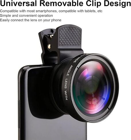 0.45X Ultra-Wide-Angle + Macro Lens Set with Optical Zoom Function Universal Universal Clip for Smartphones HD Wide-Angle Lens SLR External Camera Portable in Saudi Arabia