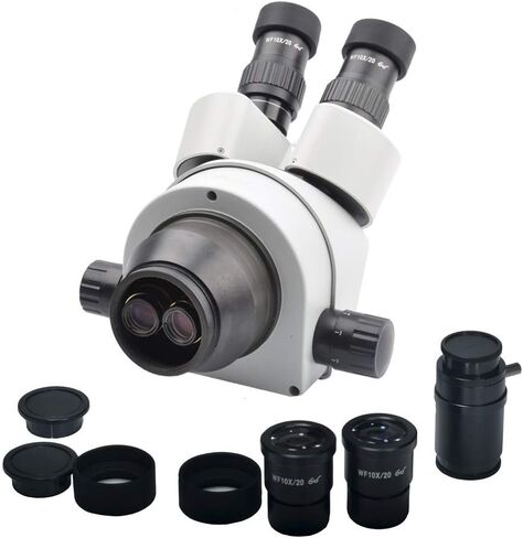 7-45X Trinocular Stereo Microscope Head Simul-Focal WF10X/20 Eyepiece Auxiliary Objective Lens Compatible with Phone PCB Soldering Repair (Magnification : 7 45X) (3.5X 90X) in Kuwait