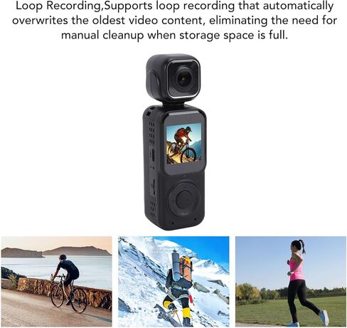 كاميرا أكشن 4K مع عدسة مزدوجة شاشة 1.54 بوصة، كاميرا رياضية WiFi، زاوية واسعة 130 درجة، بطارية 2000 مللي أمبير في الساعة 7 ساعات، تسجيل حلقي، مثالية لمدونات الفيديو، والسفر، وركوب الدراجات تحت الماء in Kuwait